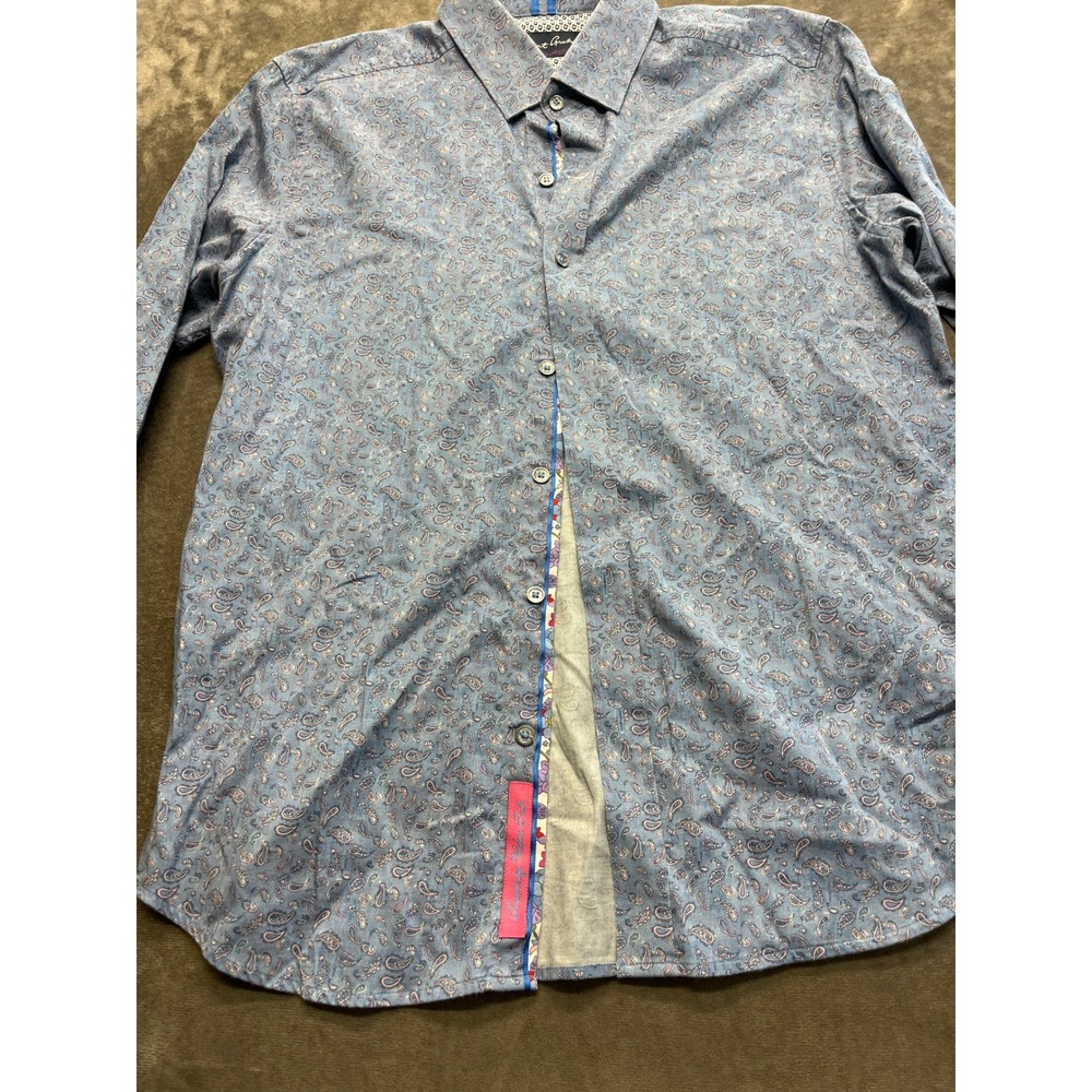 Robert Graham Modern Americana Mens XL Tailored Fit Paisley Button Down Shirt